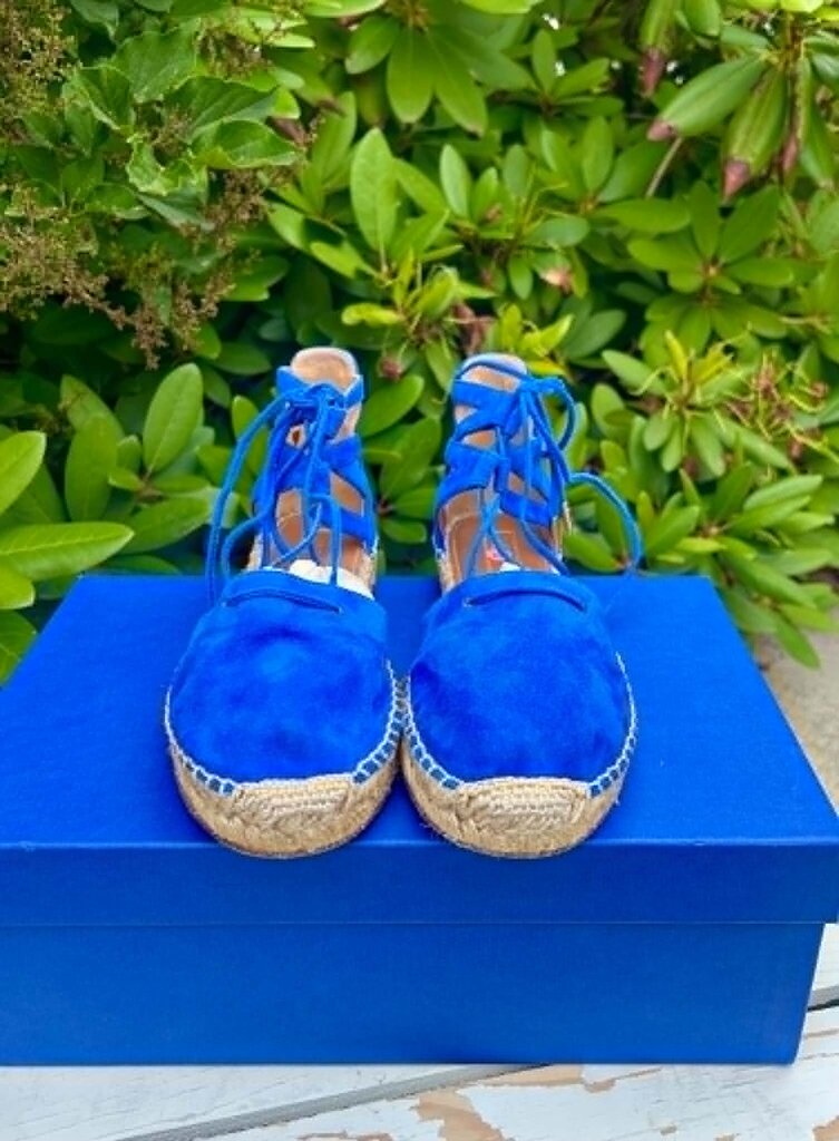 Aquazzura Belgravia Suede Espadrilles Sandals - Size 38