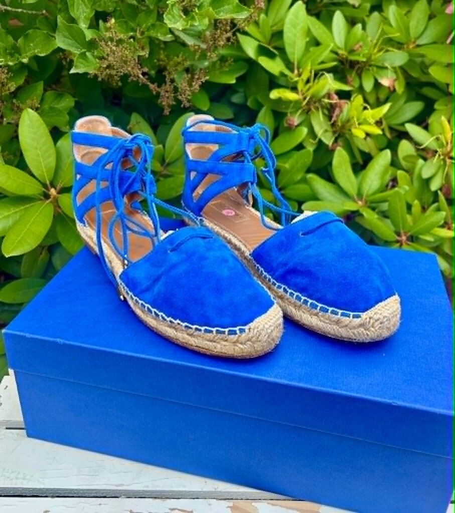Aquazzura Belgravia Suede Espadrilles Sandals - Size 38