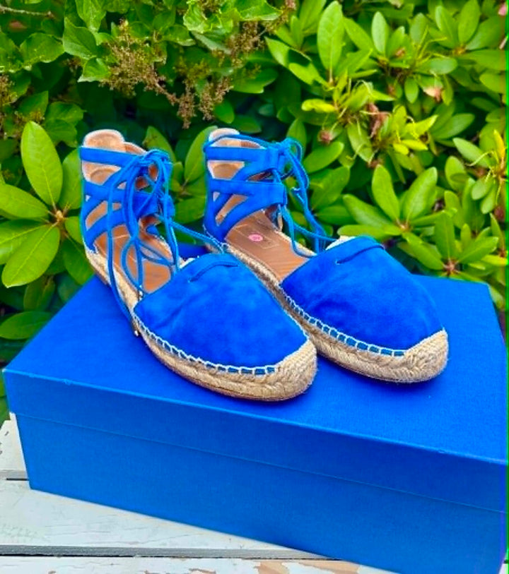 Aquazzura Belgravia Suede Espadrilles Sandals - Size 38
