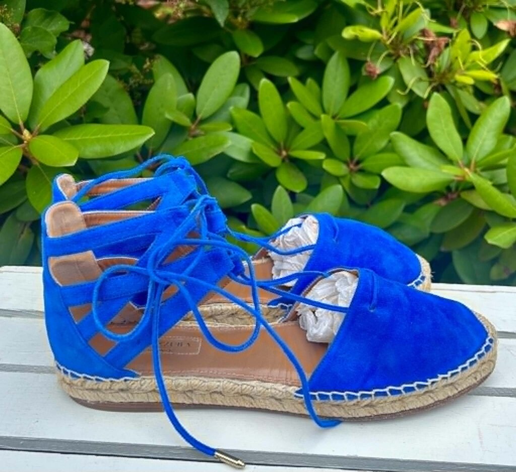 Aquazzura Belgravia Suede Espadrilles Sandals - Size 38