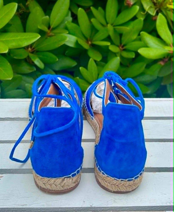 Aquazzura Belgravia Suede Espadrilles Sandals - Size 38