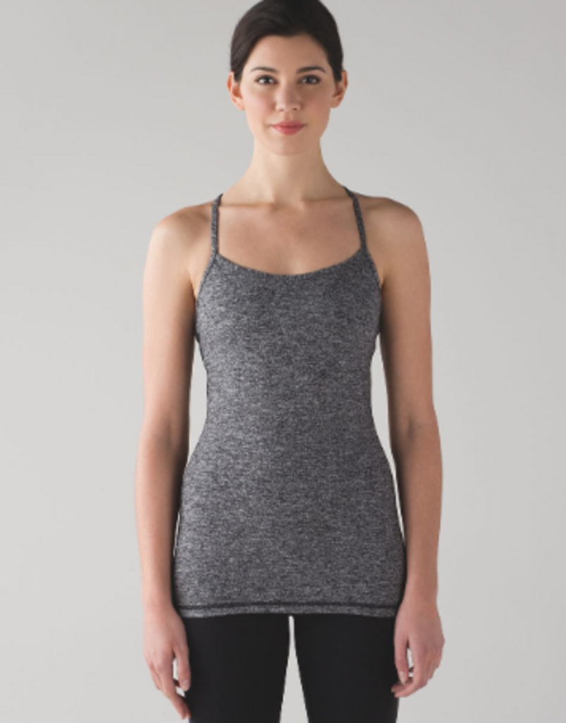 Lululemon Power Y Tank *Luon in Heathered Black - Size 8