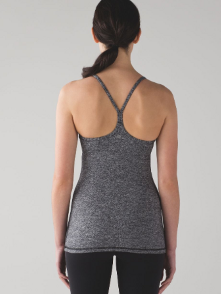 Lululemon Power Y Tank *Luon in Heathered Black - Size 8