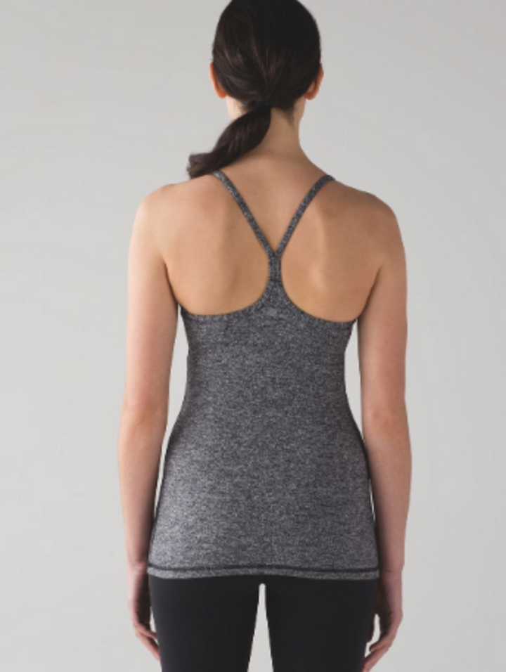 Lululemon Power Y Tank *Luon in Heathered Black - Size 8
