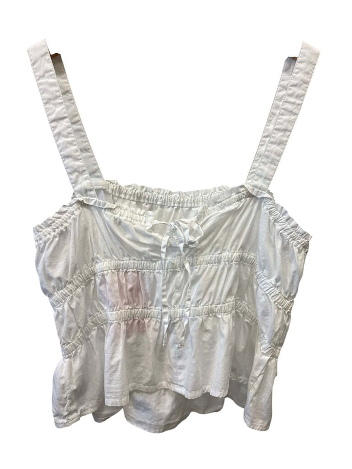 Madewell Poplin Sophia Peplum Tank - Size Medium