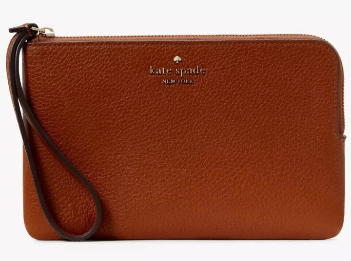 Kate Spade NWT Leila L Zip Pebble Leather Wristlet
