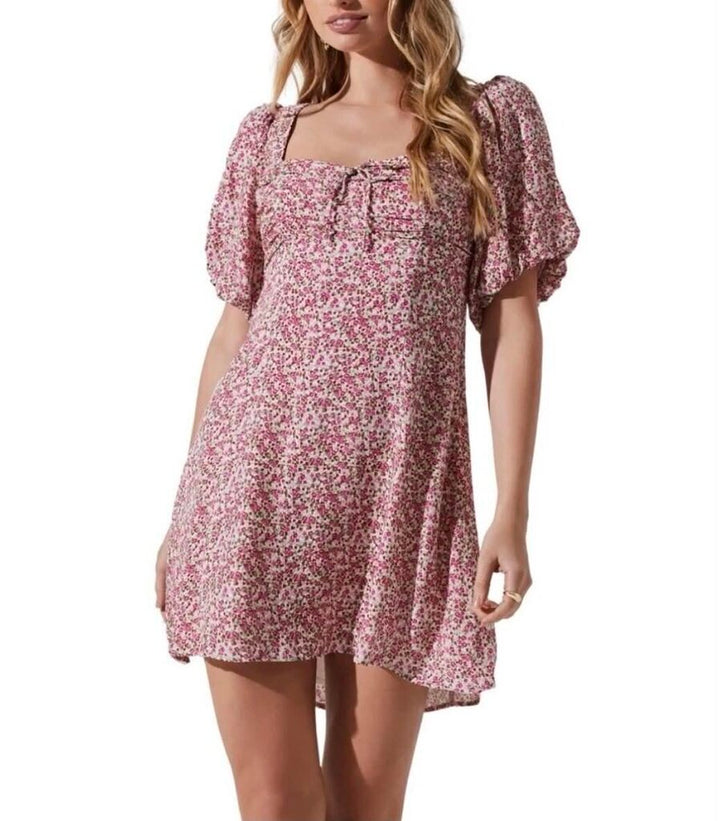 ASTR The Label Ditsy Floral Mini Dress - Size Medium
