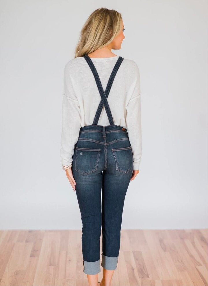 Sneak Peek Kate Dark Wash Overalls - Size Medium