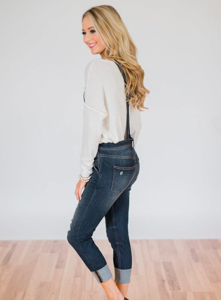 Sneak Peek Kate Dark Wash Overalls - Size Medium