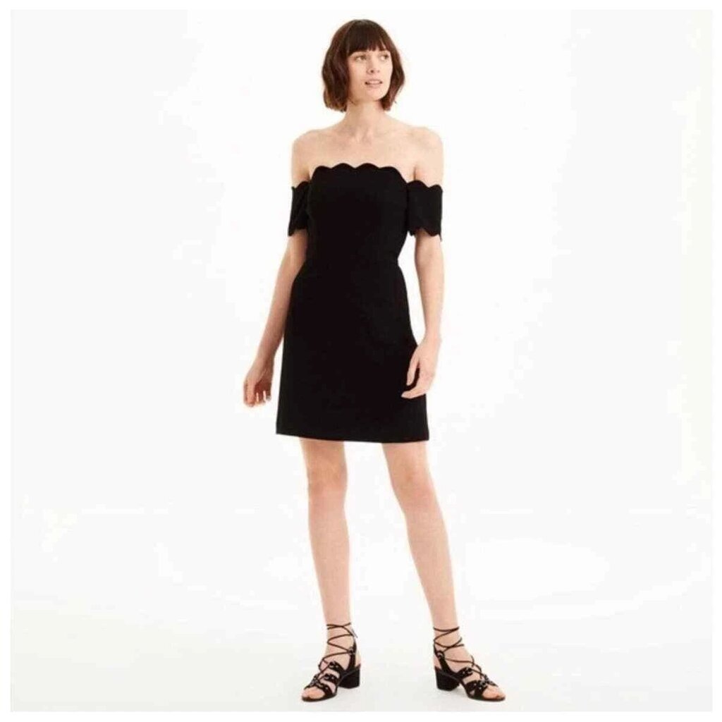 Club Monaco Liki Scallopped Dress in Color Black 4 Female