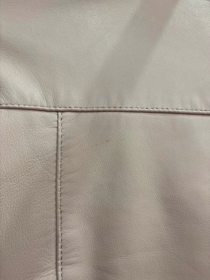 All Saints NWT Balfern Biker Leather Jacket in Powder Pink - Size 10 (Retails for $489)