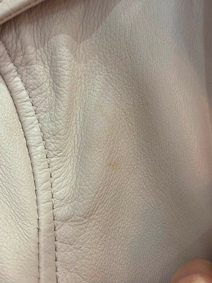 All Saints NWT Balfern Biker Leather Jacket in Powder Pink - Size 10 (Retails for $489)