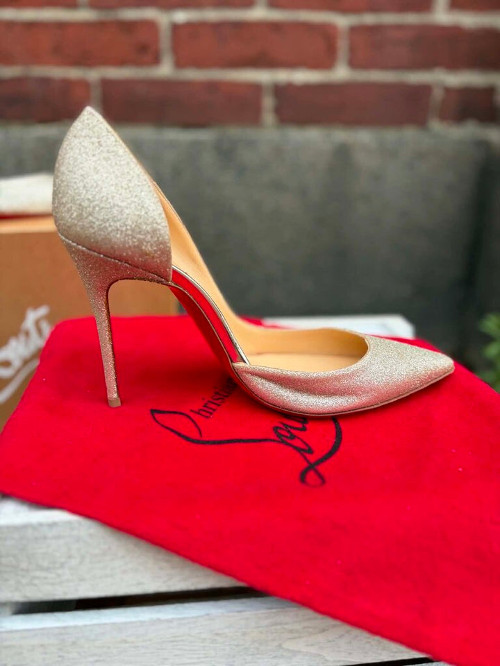 Christian Louboutin Iriza 100 Glitter Heels - Size 35.5