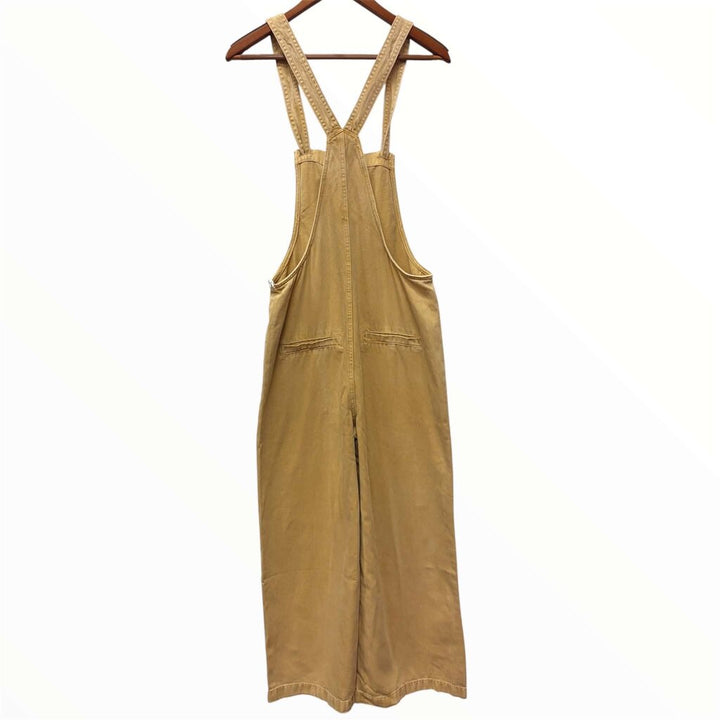 Zenana NWT Washed Knot Strap Overalls in Light Camel - Size Small