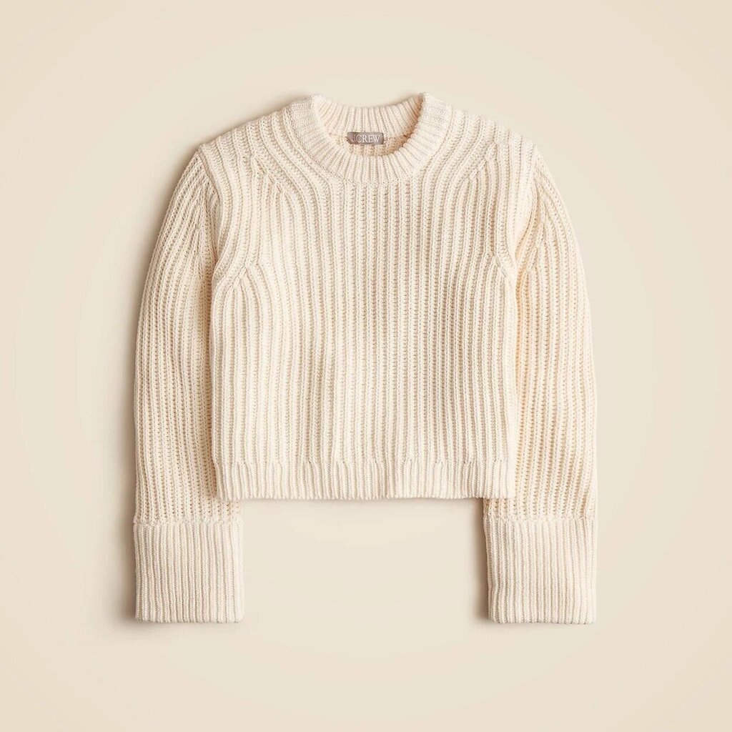 J Crew NWT Heritage Cotton Fisherman Crewneck Sweater - Size Small