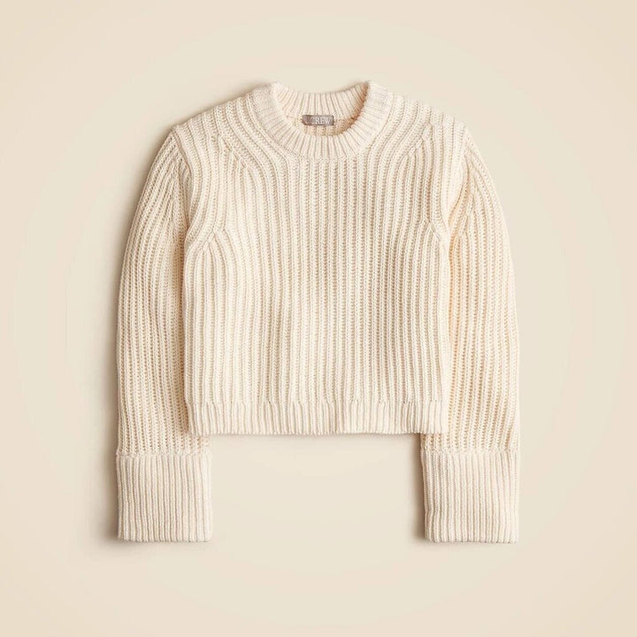 J Crew NWT Heritage Cotton Fisherman Crewneck Sweater - Size Small