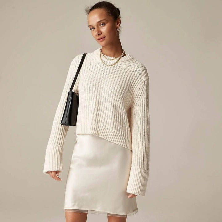 J Crew NWT Heritage Cotton Fisherman Crewneck Sweater - Size Small
