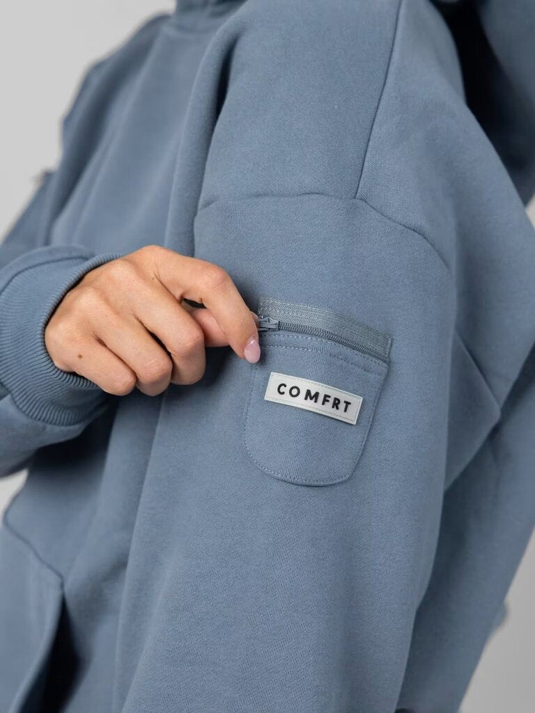 Comfrt Travel Essentials Hoodie In Blue - Size Small (Retails for $200)