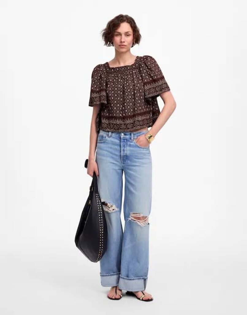 Madewell Flutter Sleeve Top - Size Small