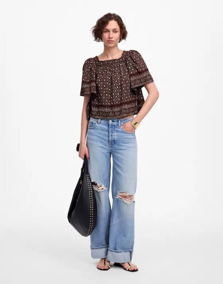Madewell Flutter Sleeve Top - Size Small