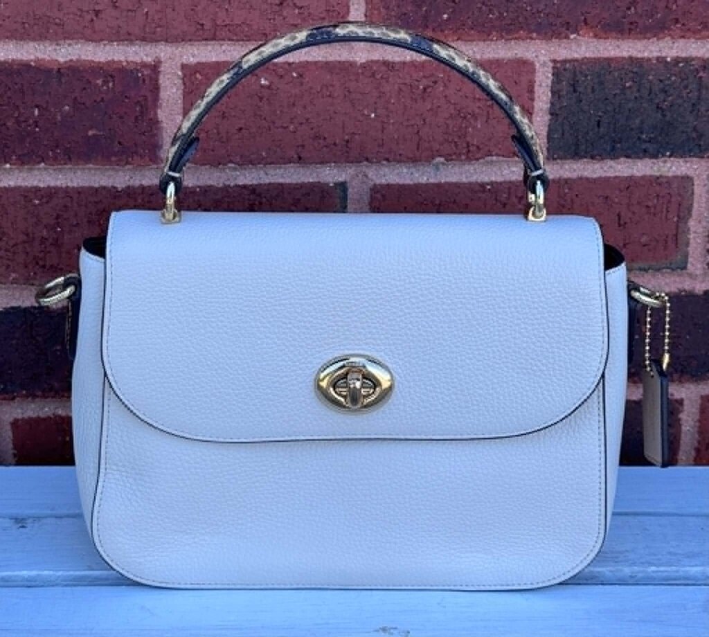 Coach Marlie Top Handle Pebbled Leather Snakeskin Embossed Bag