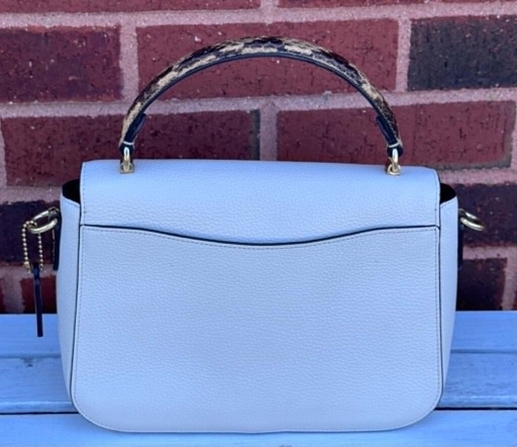 Coach Marlie Top Handle Pebbled Leather Snakeskin Embossed Bag