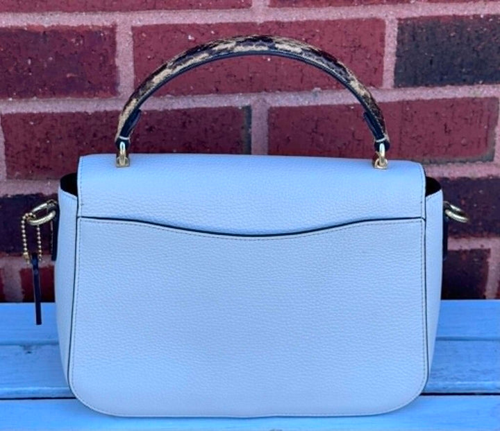 Coach Marlie Top Handle Pebbled Leather Snakeskin Embossed Bag