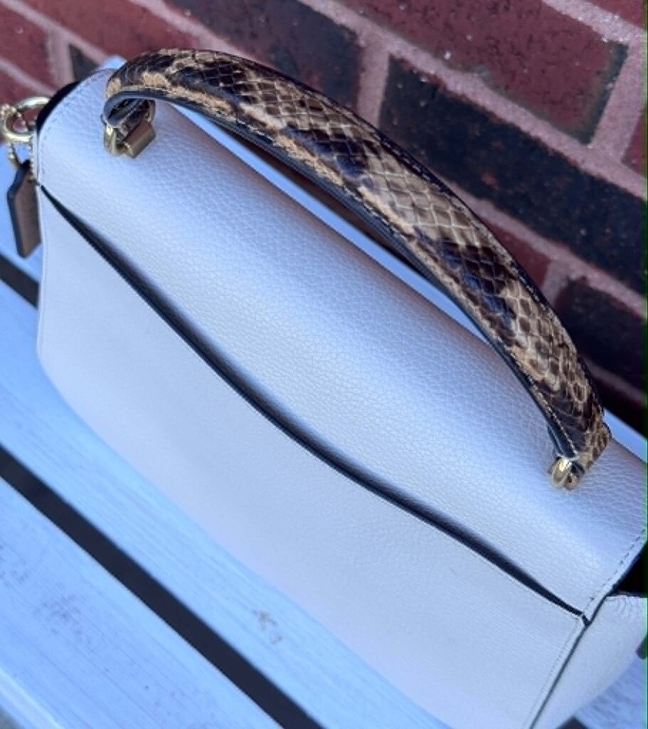 Coach Marlie Top Handle Pebbled Leather Snakeskin Embossed Bag