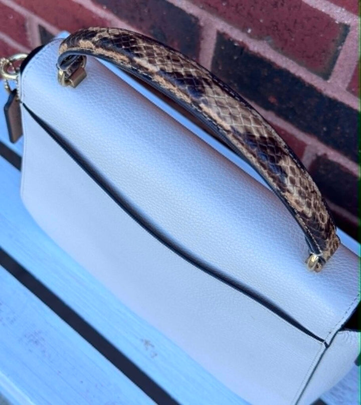 Coach Marlie Top Handle Pebbled Leather Snakeskin Embossed Bag
