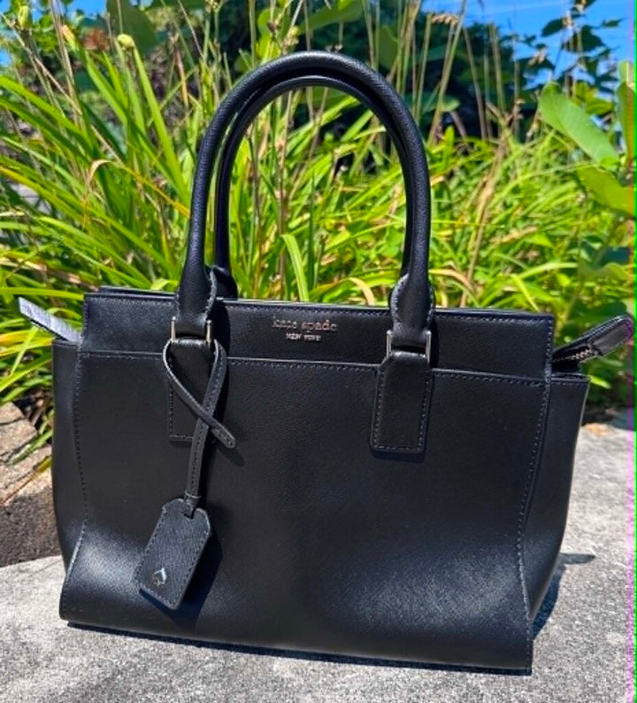 Kate Spade Cameron Black Leather Satchel Handbag