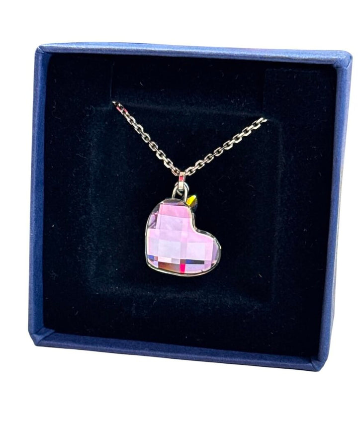 Swarovski Crystal Heart With Butterfly Charm Necklace