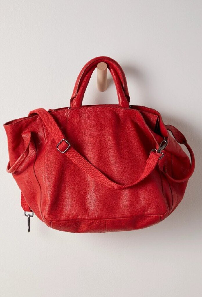 Free People Leslie Leather Tote in Ripe Tomato