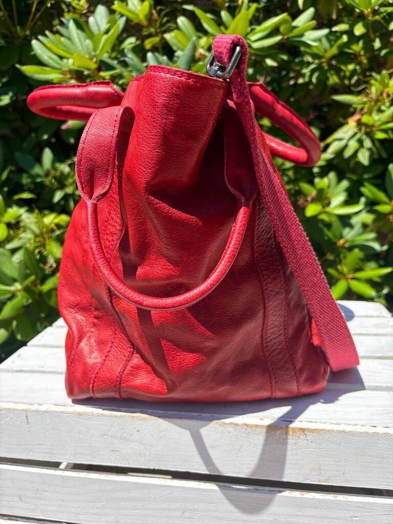 Free People Leslie Leather Tote in Ripe Tomato