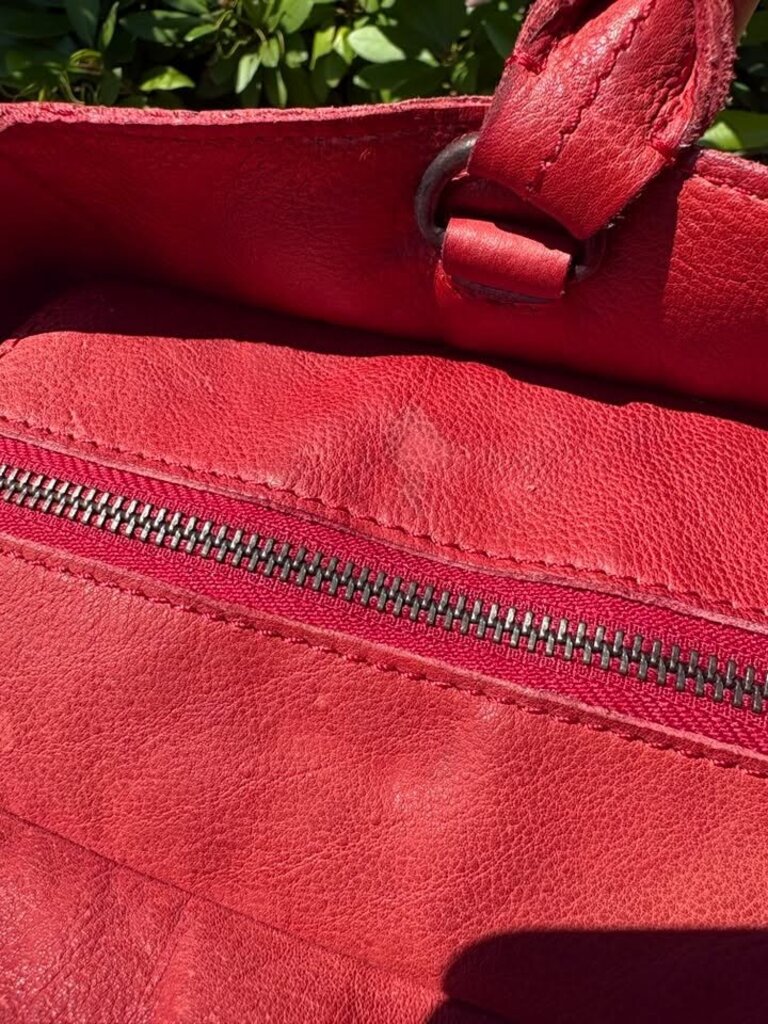 Free People Leslie Leather Tote in Ripe Tomato