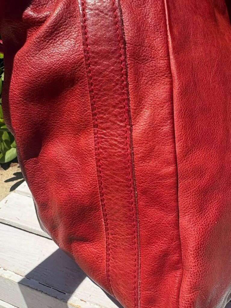 Free People Leslie Leather Tote in Ripe Tomato