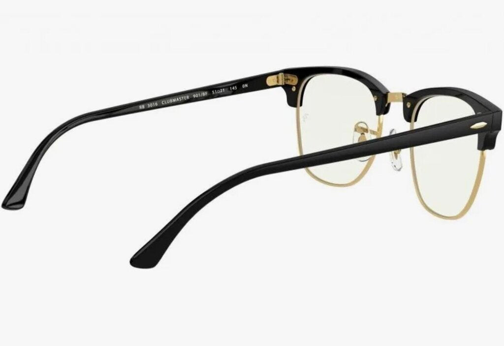 Rayban Clubmaster Blue-Violet Light Clear Glasses