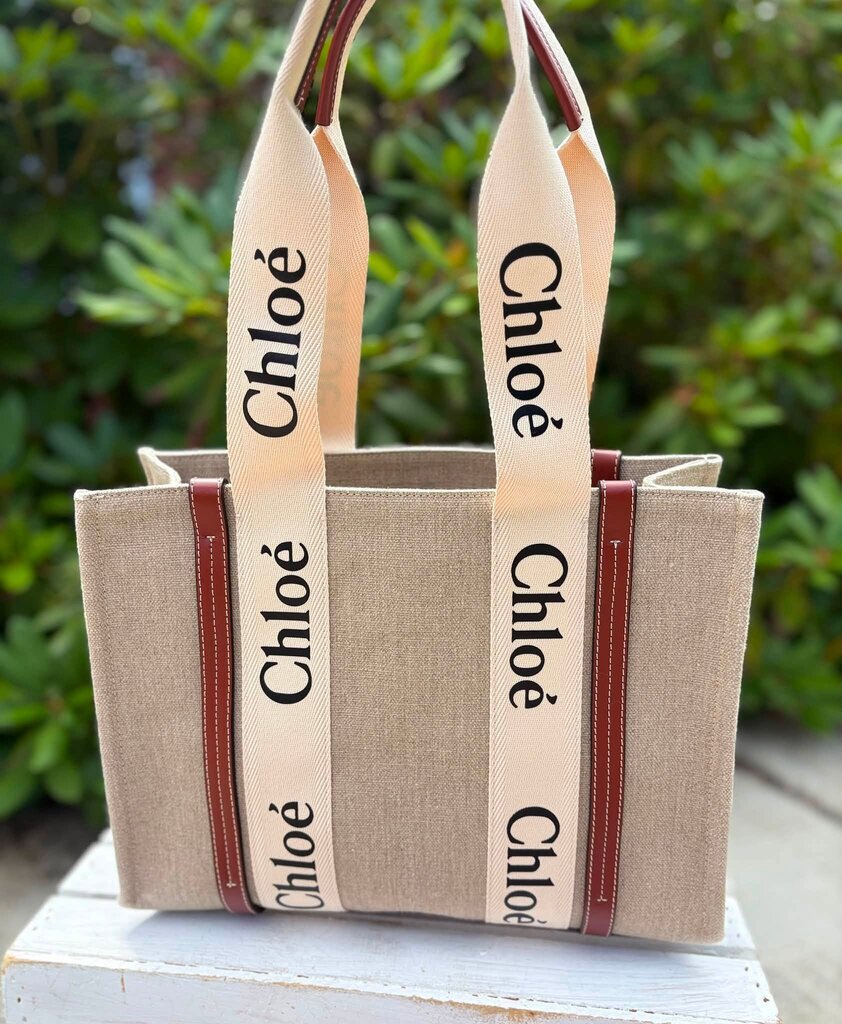 Chloe Woody Medium Canvas Tote