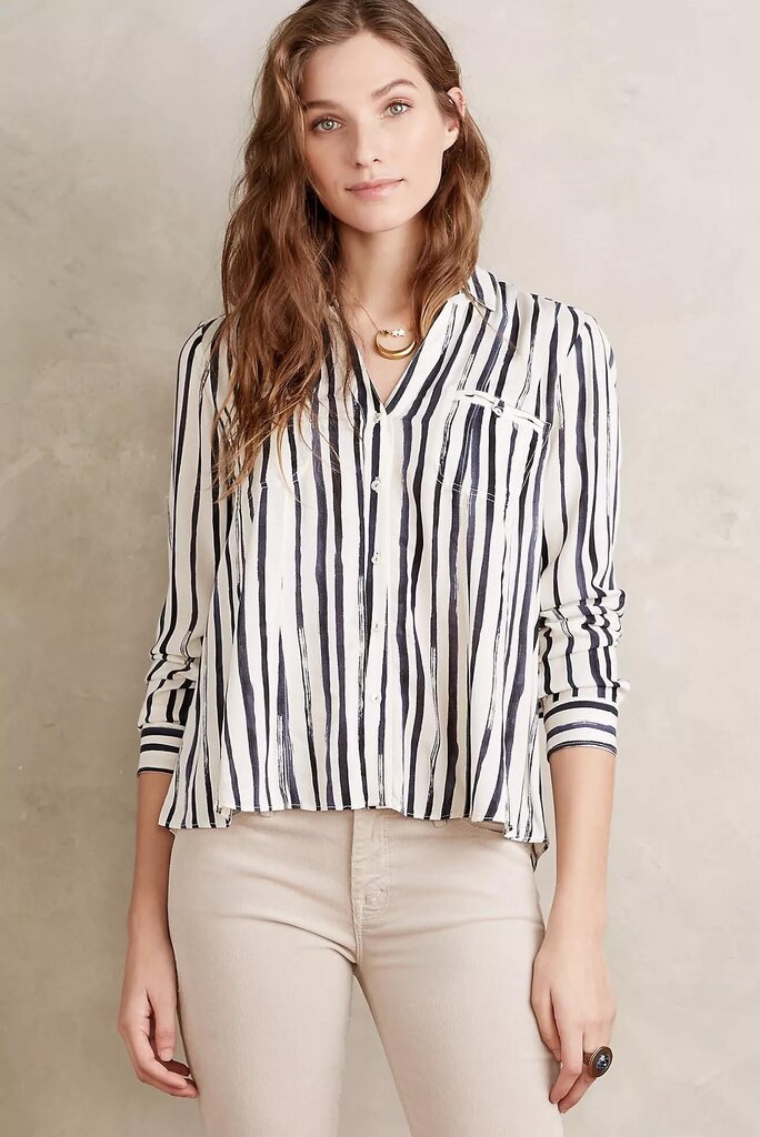 Maeve Conversationalist Button Down Top - Size Small