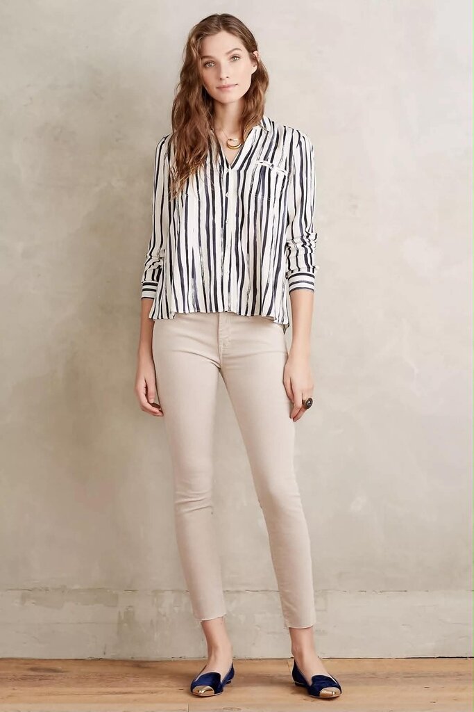 Maeve Conversationalist Button Down Top - Size Small
