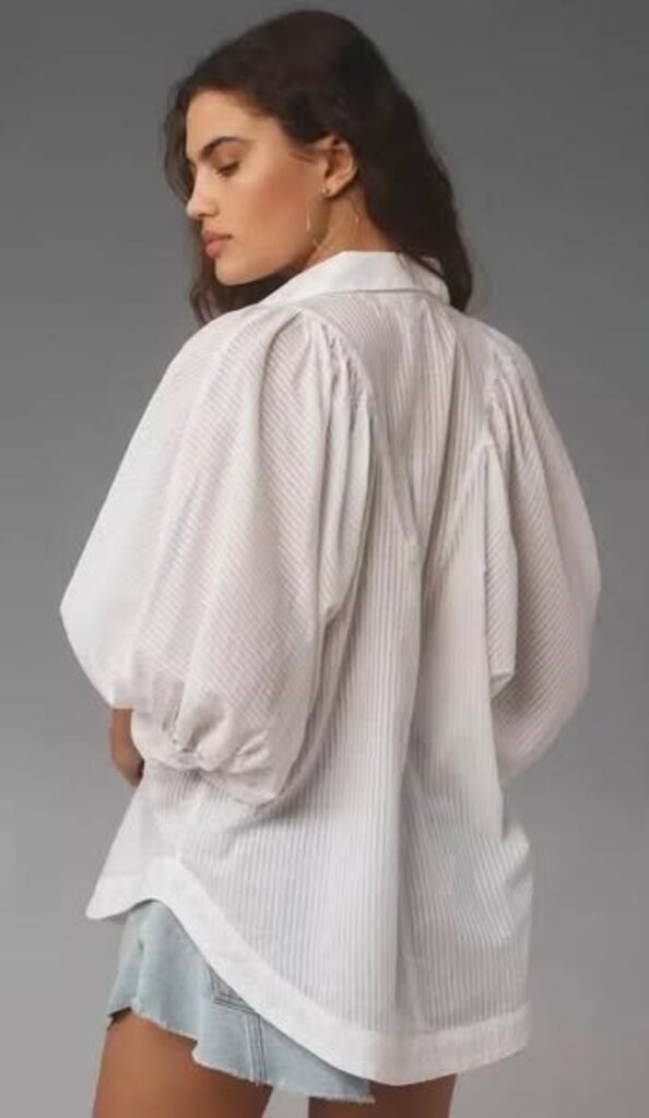 Maeve Easy Voluminous Buttondown Shirt - Size Large