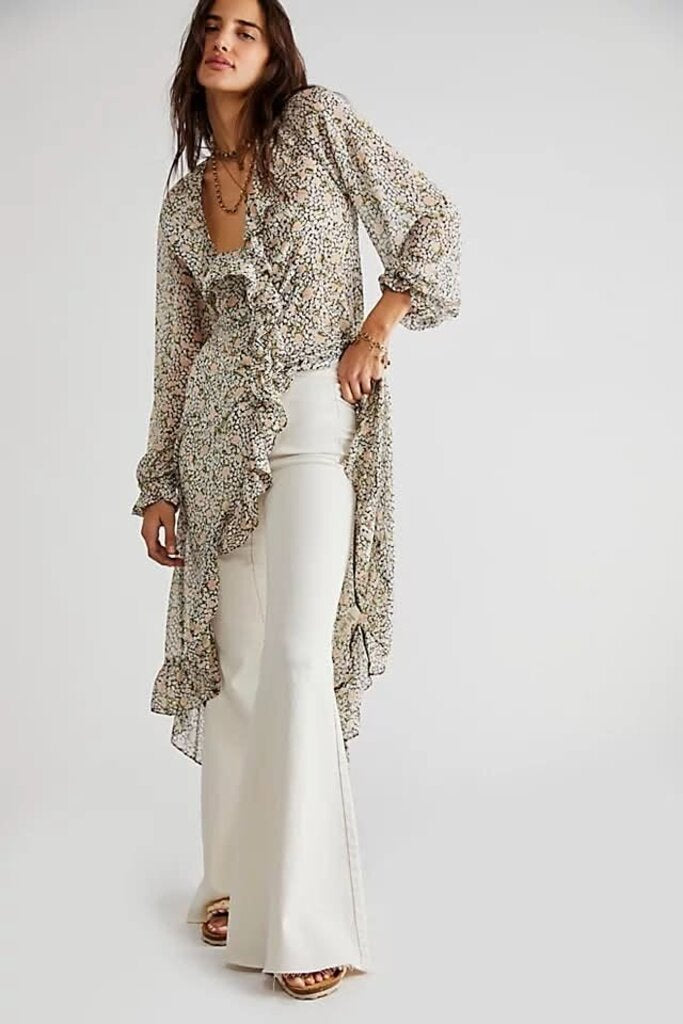 Free People Gigi Printed Maxi Duster - Size Small