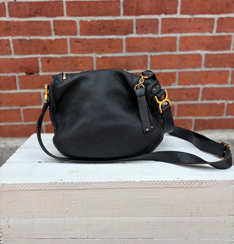 Chloe Marcie Saddle Medium Crossbody Bag in Grained Calfskin