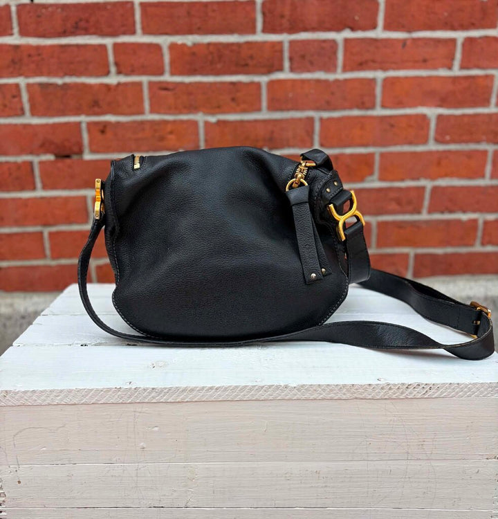 Chloe Marcie Saddle Medium Crossbody Bag in Grained Calfskin
