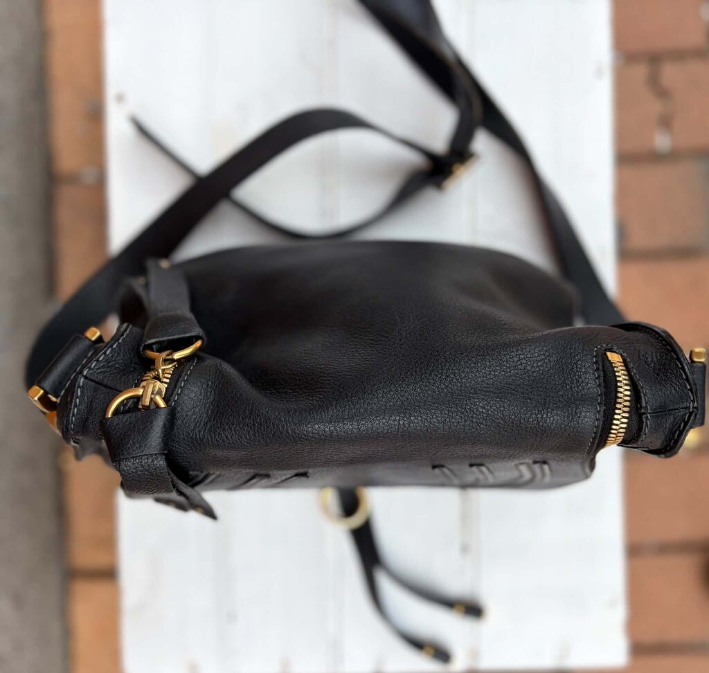Chloe Marcie Saddle Medium Crossbody Bag in Grained Calfskin