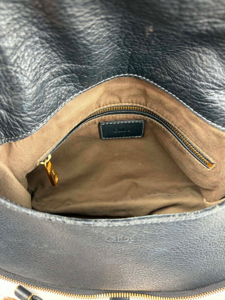 Chloe Marcie Saddle Medium Crossbody Bag in Grained Calfskin