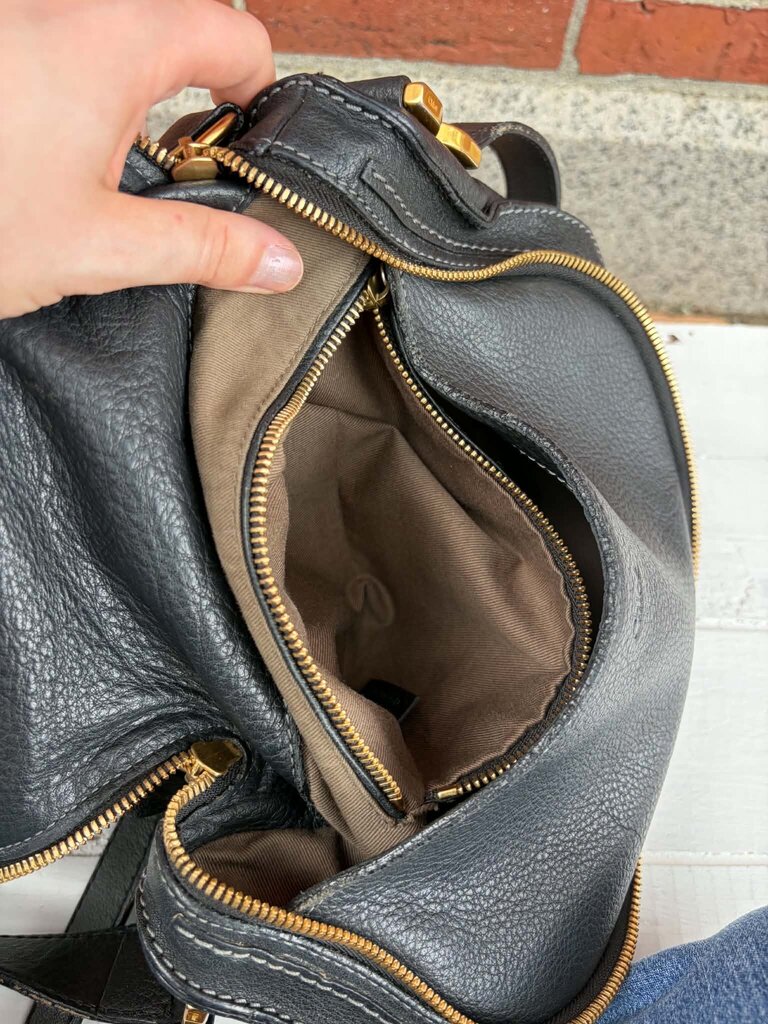 Chloe Marcie Saddle Medium Crossbody Bag in Grained Calfskin