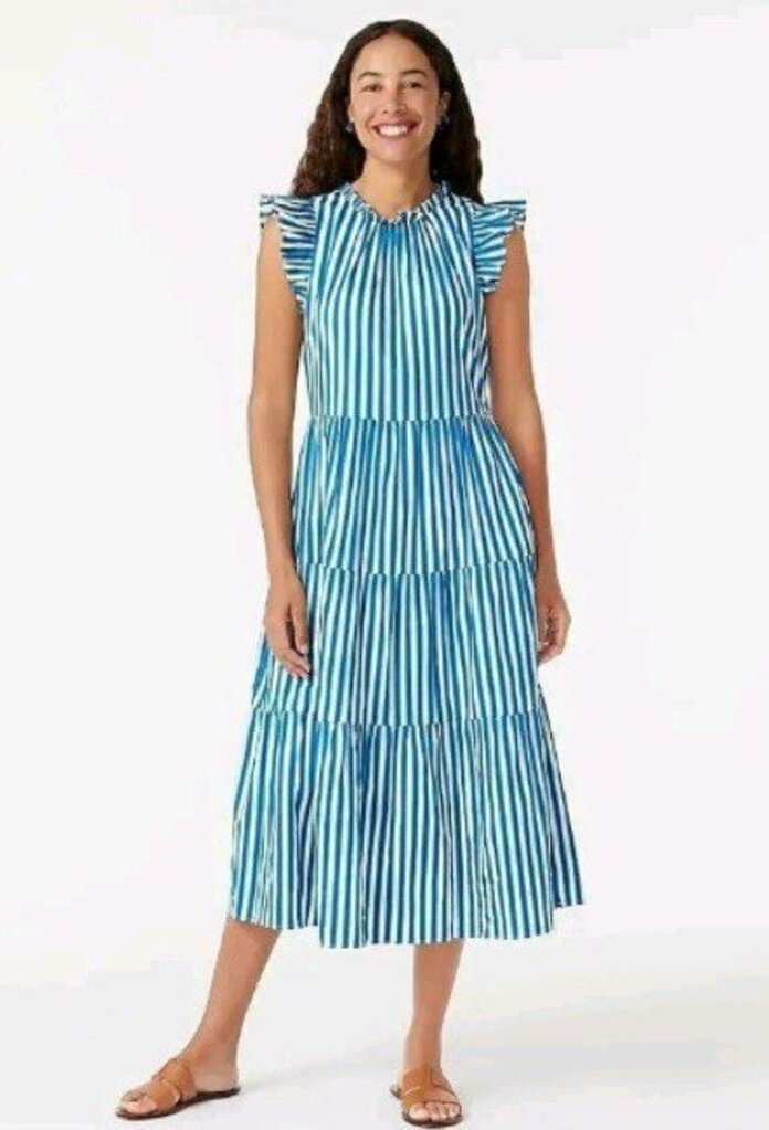 J Crew Dobby Dress in Cabana Stripe - Size Small