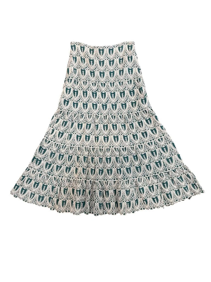 LAFFAIRE Tiered Textured Maxi Skirt - Size Small