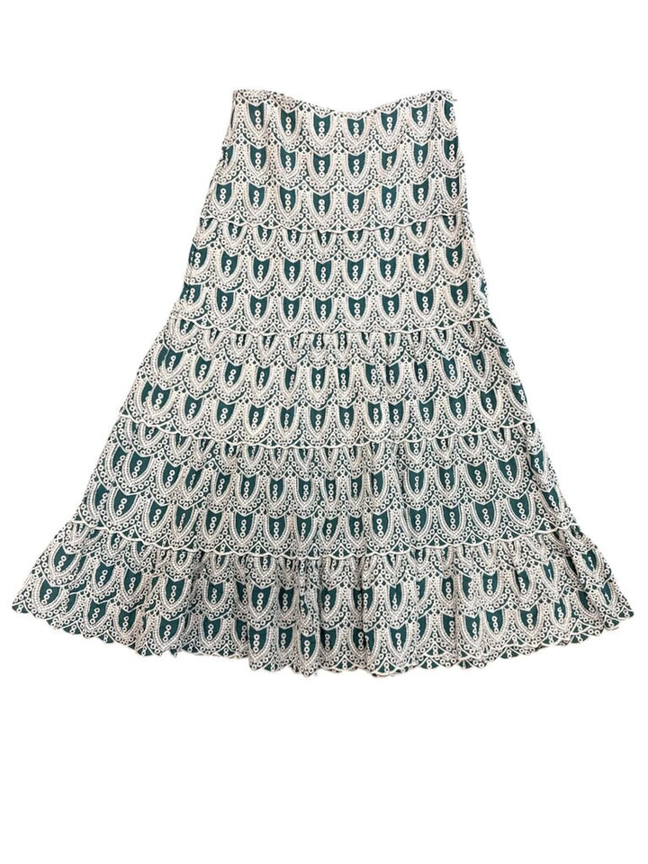 LAFFAIRE Tiered Textured Maxi Skirt - Size Small