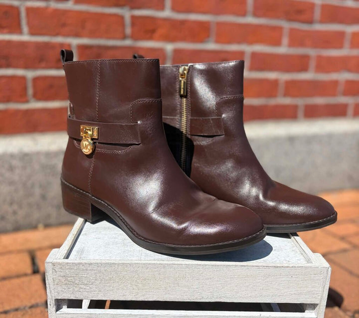 Michael Kors Ryan Leather Ankle Boots - Size 8.5